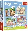 Trefl PUZZLE 4v1 Bluey a jeho svět 29x21cm skládačka 71 dílků Trefl PUZZLE 4v1 Bluey a jeho svět 29x21cm skládačka 71 dílků