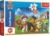 Trefl PUZZLE Tlapková patrola na trávníku 33x22cm skládačka 60 dílků Trefl PUZZLE Tlapková patrola na trávníku 33x22cm skládačka 60 dílků