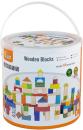 Viga DŘEVO Baby kostky stavebnice 100ks v kyblíku (dřevěná hračka)