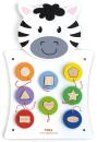 Viga DŘEVO Hra baby nástěnná Zebra barvy a tvary (dřevěná hračka)