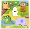 Viga DŘEVO Vkládačka Divoká zvířátka puzzle vkládací na desce 5 dílků