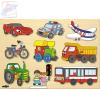 Woody DŘEVO Baby puzzle vkládací Dopravní prostředky na desce 9 dílků