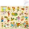 Woody DŘEVO Baby puzzle vkládací velké set 21 dílků s úchyty na podložce Woody DŘEVO Baby puzzle vkládací velké set 21 dílků s úchyty na podložce