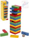Woody DŘEVO Hra barevná věž Tower Tony s kostkou (dřevěná hračka)