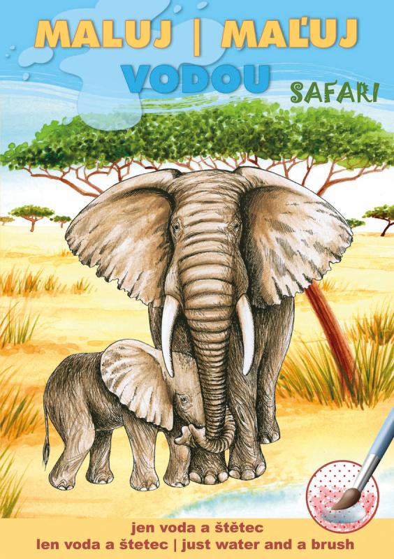 Akim Maluj vodou podle barevných teček Safari zvířátka A5
