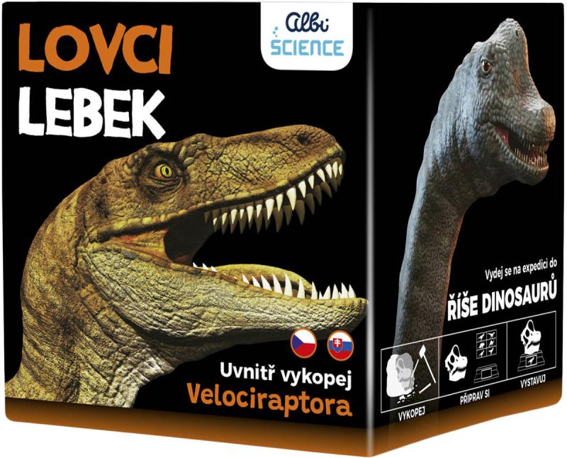 Albi Science Lovci lebek Velociraptor vykopej a vystav si lebku dinosaura