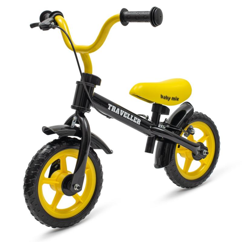 Baby Mix Detské balančné kolo s brzdou Traveller čierne