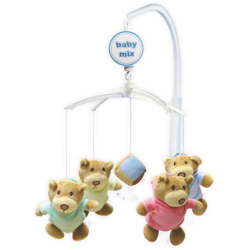 BABY MIX Kolotoč nad postýlku Medvídci a kostka
