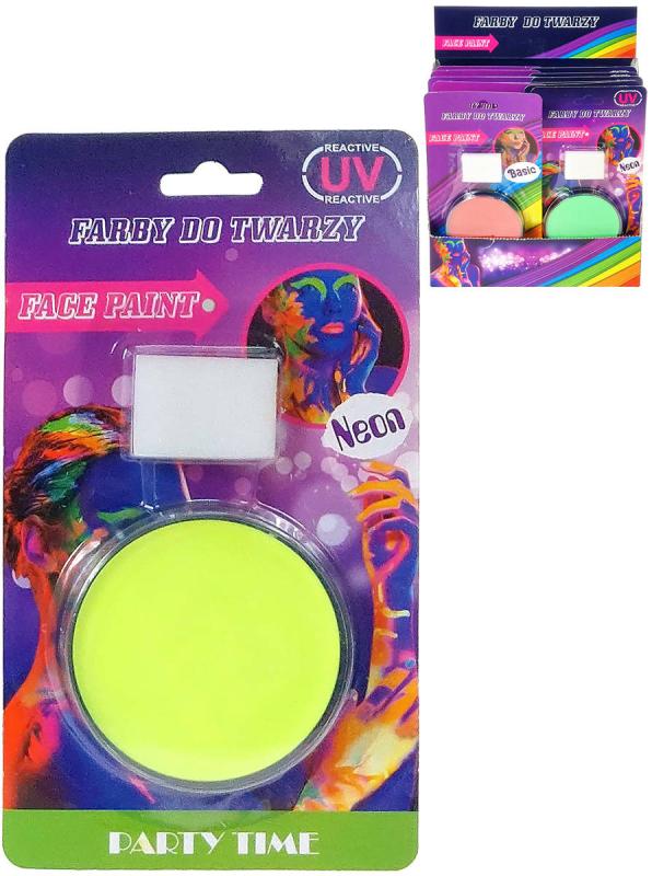 Barvy na obličej párty základní / UV neonové 12 barev