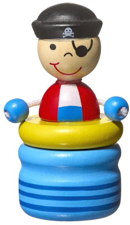 Bino DŘEVO Krabička na mléčné zoubky Pirát (dřevěná hračka)