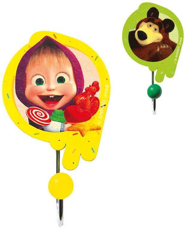 Bino DŘEVO Věšák dětský Máša a medvěd na stěnu 2 druhy
