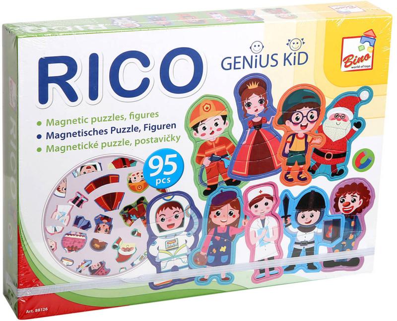 Bino Magnetické puzzle skládačka postavičky 95 dílků (dřevěná hračka)