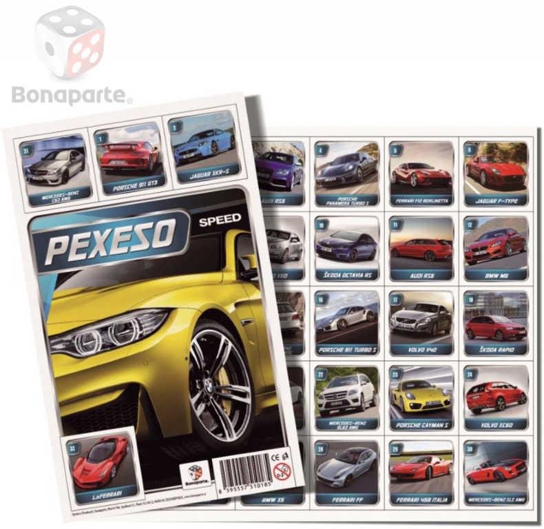Bonaparte Pexeso Auta Speed 32 dvojic fotografie (společenská hra)