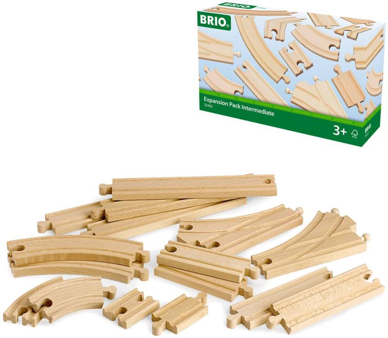Brio DŘEVO Zatáčka dlouhá oblouk set 16ks koleje doplněk k vláčkodráze