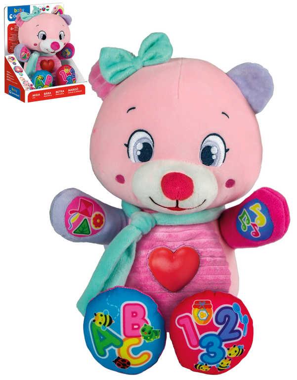 Clementoni Baby medvídek Lele interaktivní naučný růžový na baterie Světlo Zvuk