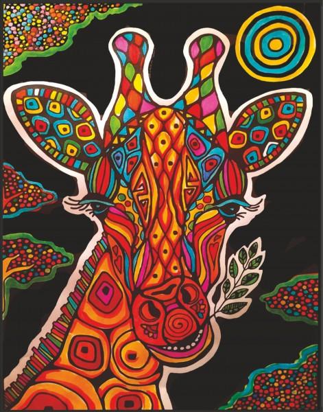 Colorvelvet Sametový obrázek Žirafa 47x35cm