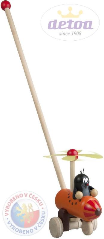Detoa Strkadlo Krtek a vrtulnik (dřevěná hračka)