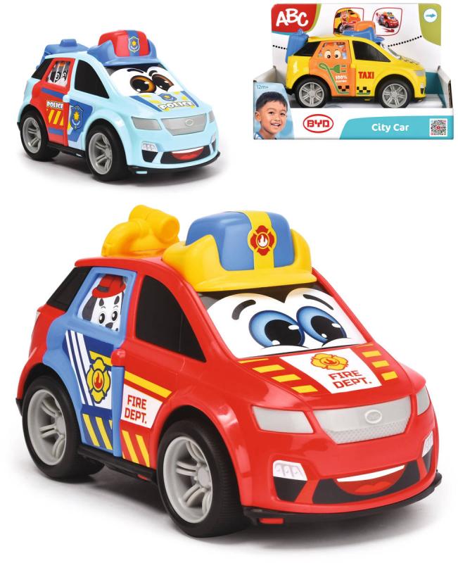 Dickie ABC BYD Baby městské autíčko veselé s očima zpětný chod 3 druhy
