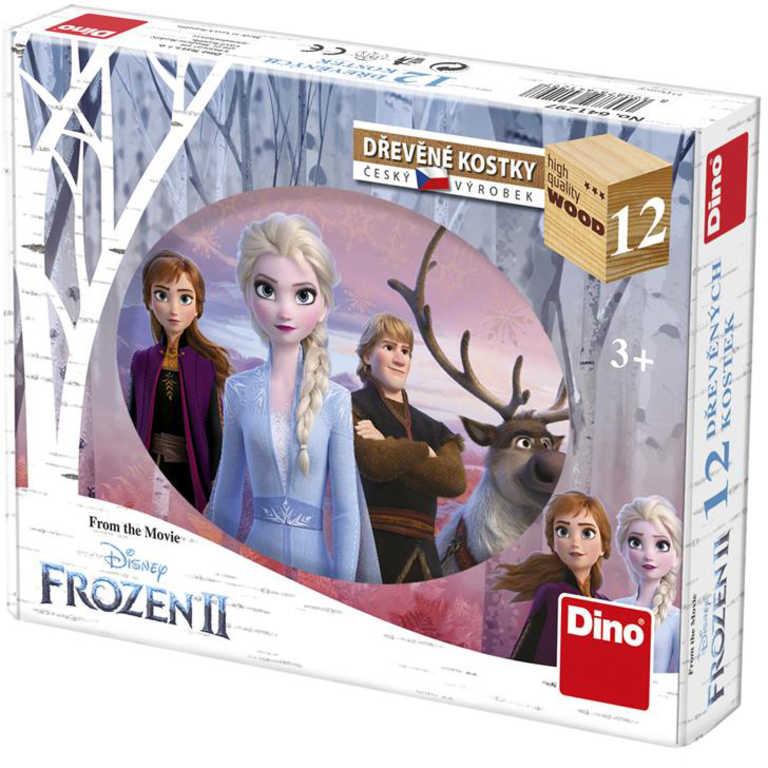 Dino DŘEVO Kubus Frozen 2 (Ledové Království) kostky obrázkové set 12ks