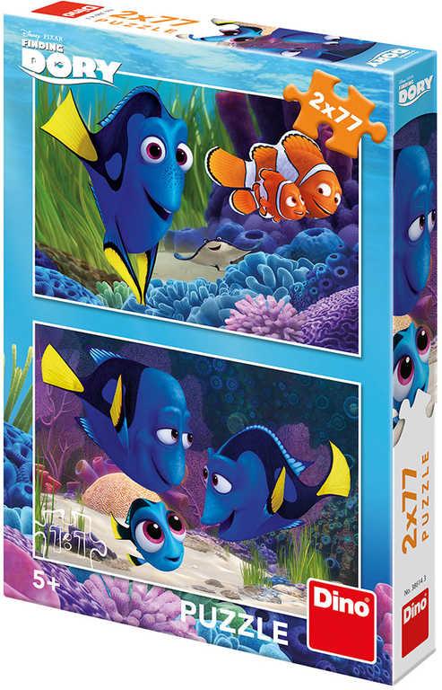 Dino Puzzle 2x77 dílků Hledá se Dory se našla skládačka 26x18cm