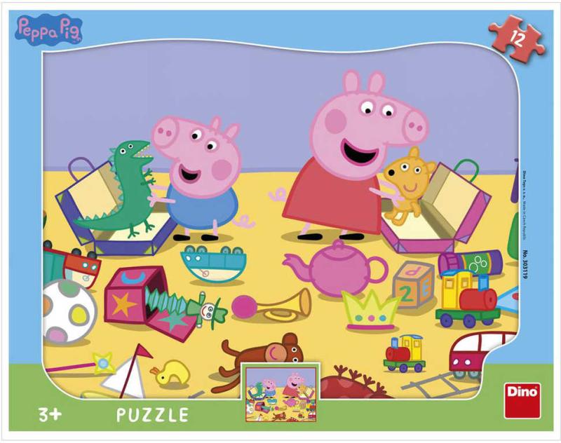 Dino Puzzle deskové 12 dílků Peppa Pig skládačka 31x23cm