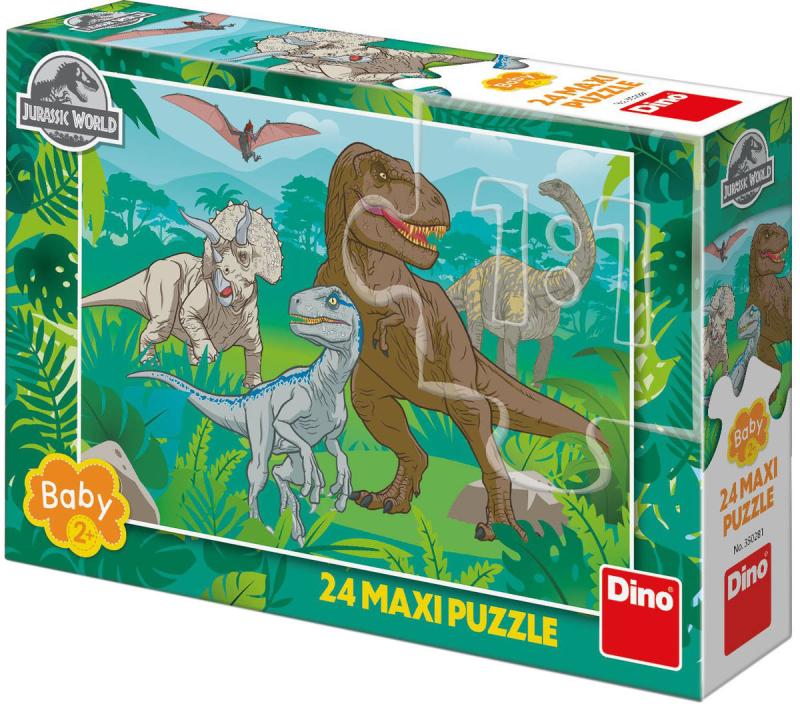 Dino Puzzle Jurský svět (Jurassic World) 66x47cm baby skládačka maxi 24 dílků