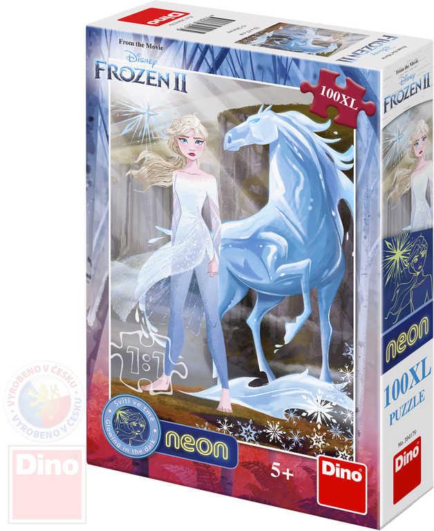 Dino Puzzle neon Frozen II (Ledové Království) 100 dílků svítí ve tmě skládačka