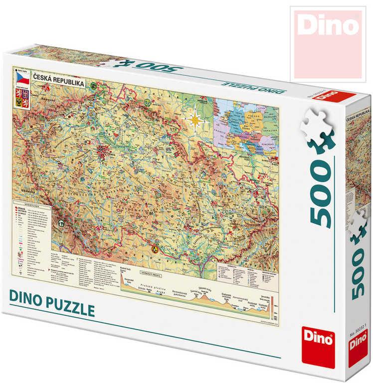 Dino Puzzle skládačka Mapa české republiky ČR 500 dílků 47x33cm