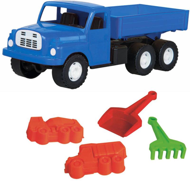 Dino Tatra T148 klasické nákladní auto 30cm modrá valník + pískový set 5ks