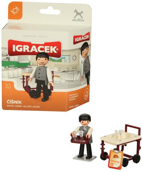 Efko IGRÁČEK Číšník povolání set figurka s doplňky v krabičce