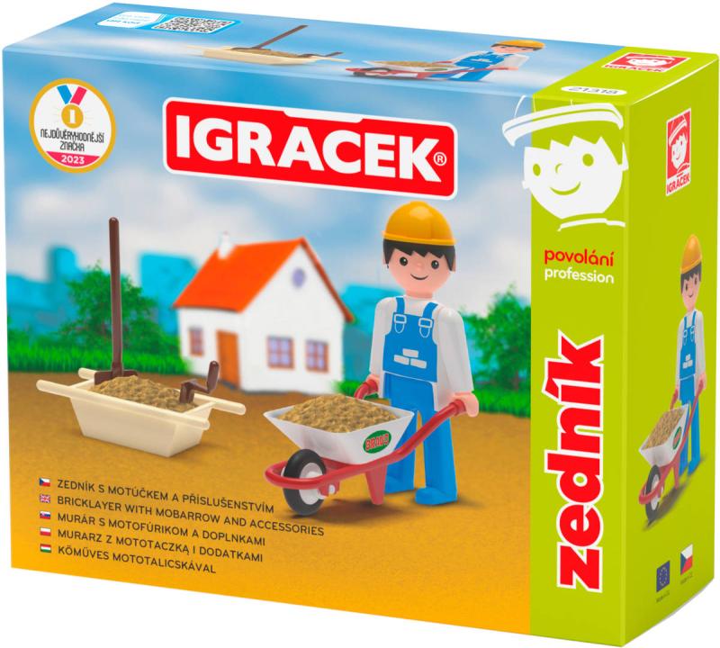 Efko IGRÁČEK Zedník povolání set figurka kloubová s doplňky