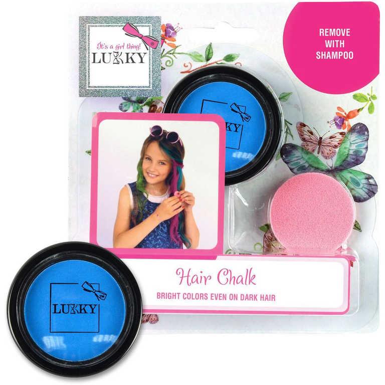 EP line LUKKY Křída dětská na vlasy set s aplikátorem Tmavě modrá na kartě