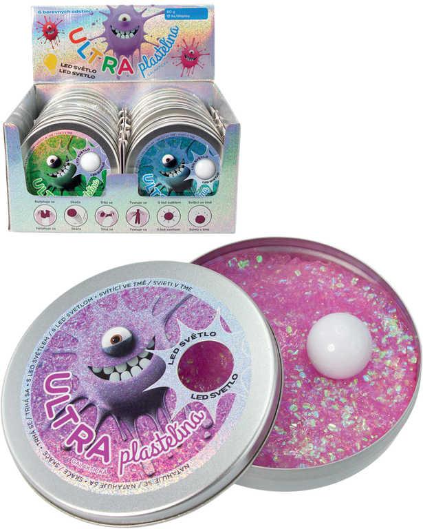 EP line Ultra plastelína galaktická 80g různé barvy v plechové krabičce LED Světlo