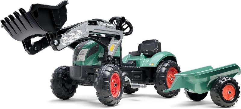 Falk Šlapací traktor 2054ML Farm Lander - Vintage s nakladačem a vlečkou