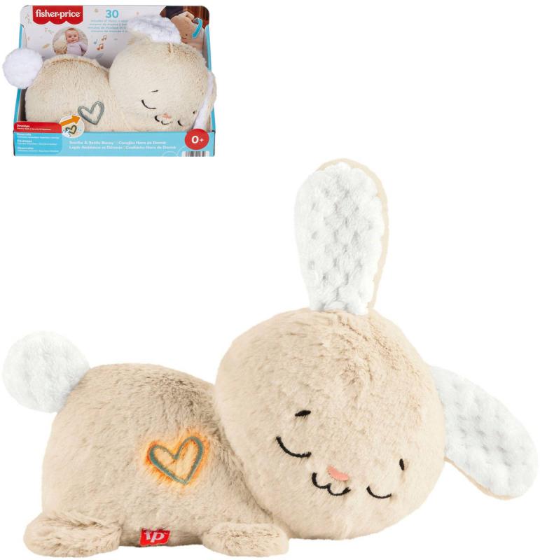 Fisher Price PLYŠ Baby králíček usínáček pro miminko na baterie Světlo Zvuk