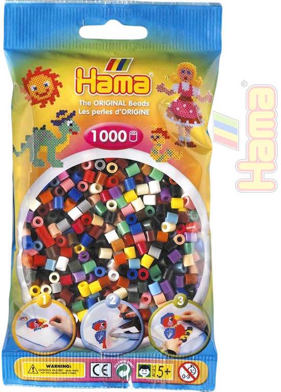 Hama Korálky dětské zažehlovací barevné set 1000ks v sáčku midi plast