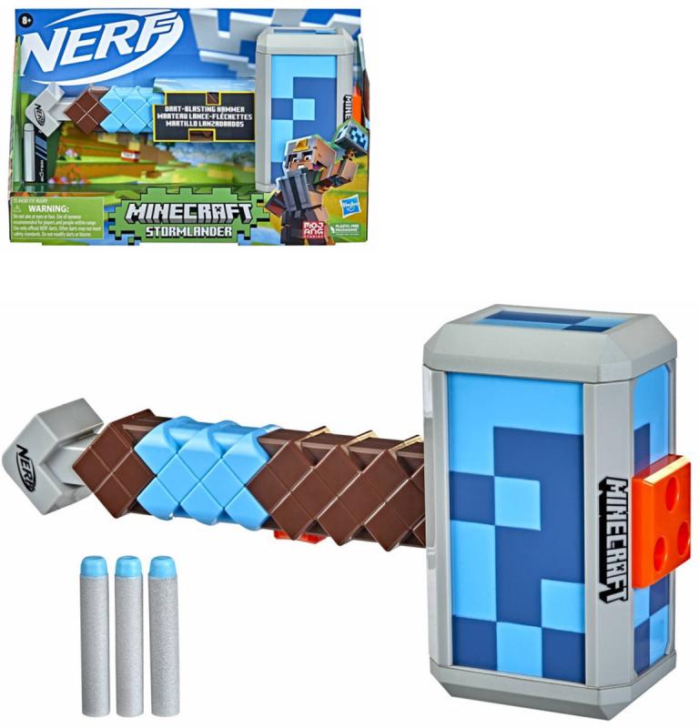 Hasbro NERF Minecraft Stormlander set blaster kladivo + 3 šipky Elite