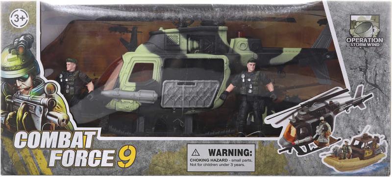 Helikoptéra vojenská herní army set se skútrem a 2 figurkami vojáků plast