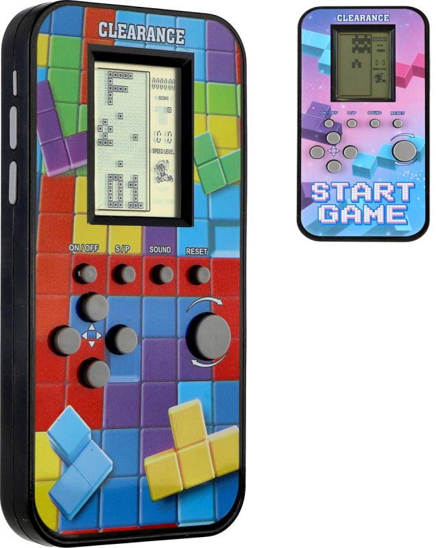 Hra retro digitální Tetris Brick Game mobil padající kostky na baterie Zvuk 2 barvy