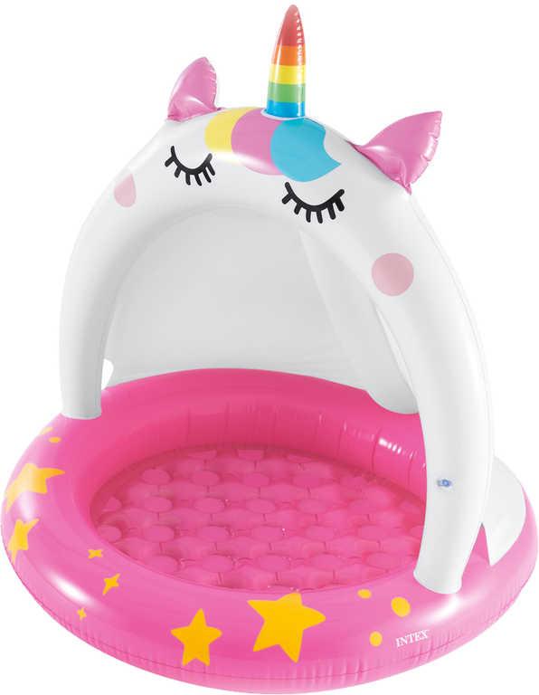 Intex Bazén baby dětský kulatý se stříškou 102cm jednorožec 58438