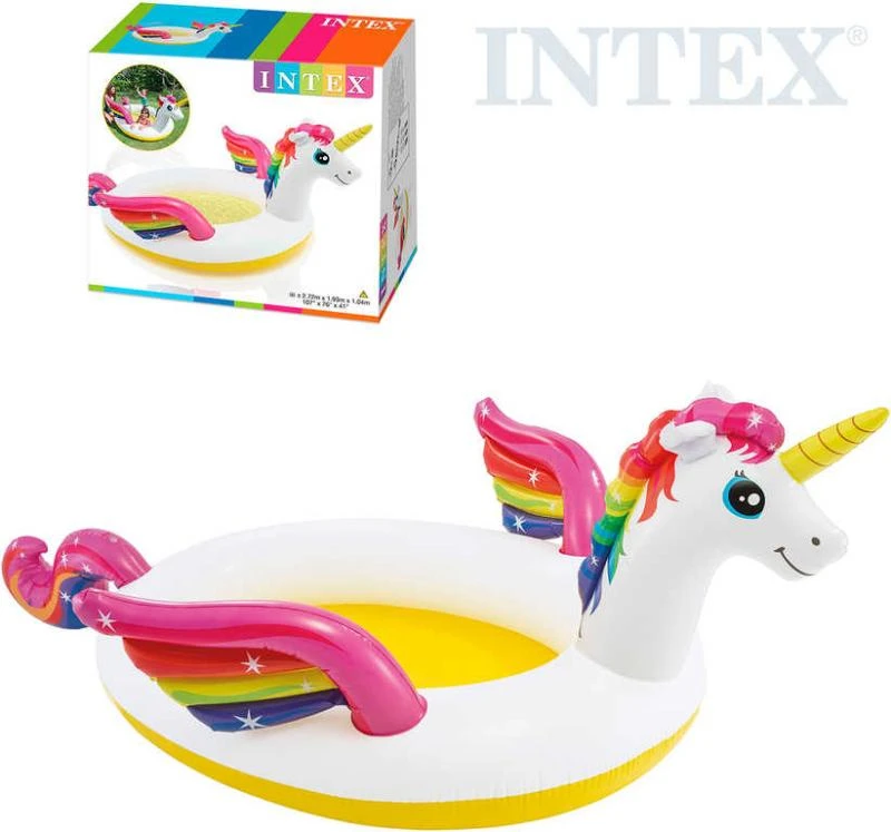 Intex Bazén nafukovací jednorožec 272x193x104cm dětské brouzdaliště 57441