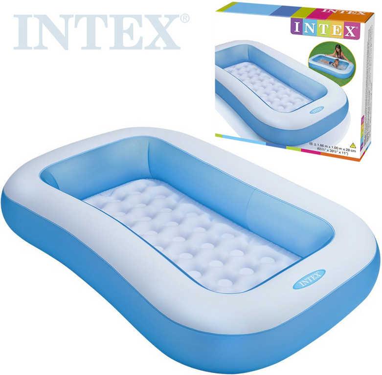Intex Bazén obdélníkový nafukovací 166x100x28cm modro-bílý 57403