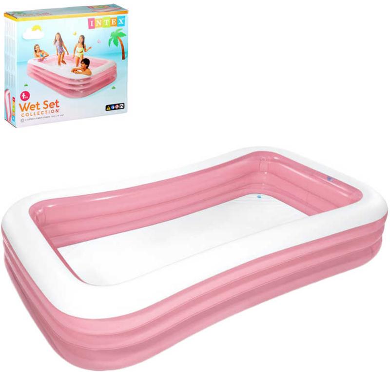 Intex Bazén obdelníkový nafukovací Family 305x183cm růžový 58487