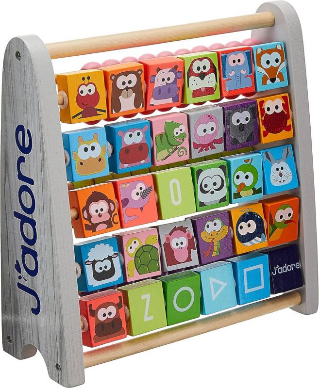 JADORE DŘEVO Baby počítadlo + abeceda zvířátka 2v1 (dřevěná hračka)