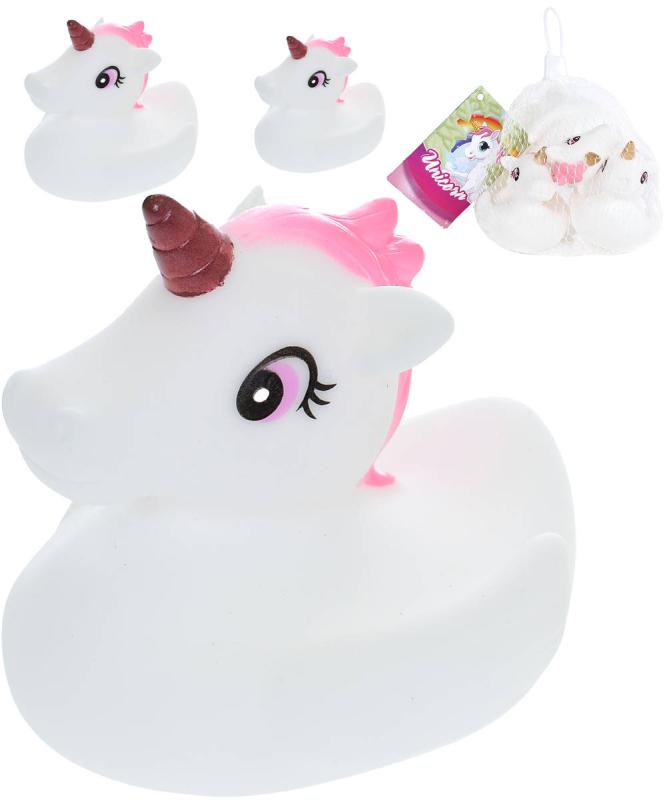 Jednorožec baby plastový set 3ks na koupání do vany do vody pro miminko