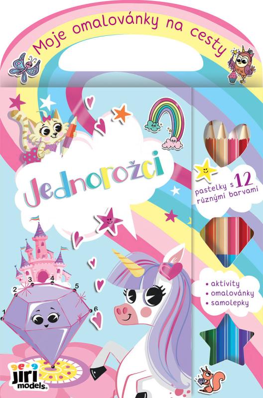 Jiri Models Moje omalovánky na cesty Jednorožci s pastelkami a samolepkami