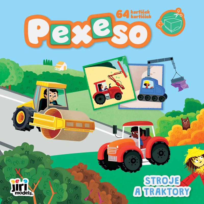 Jiri Models Pexeso v sešitu Stroje a traktory s krabičkou a omalovánkou