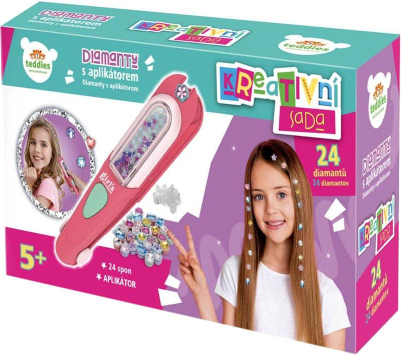 Kamínky diamanty do vlasů kadeřnický zkrášlovací set s aplikátorem