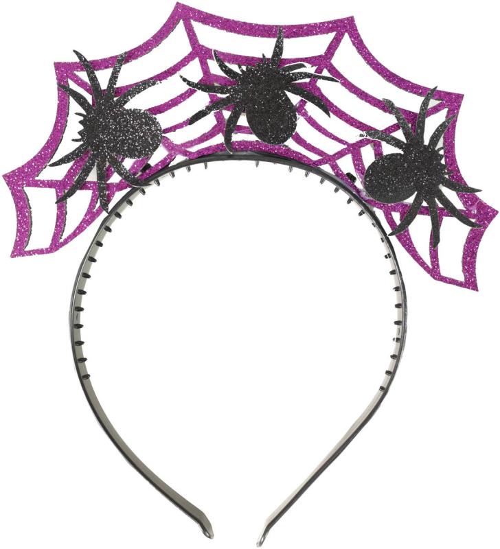 KARNEVAL Čelenka Halloween s pavouky (karnevalový doplněk)