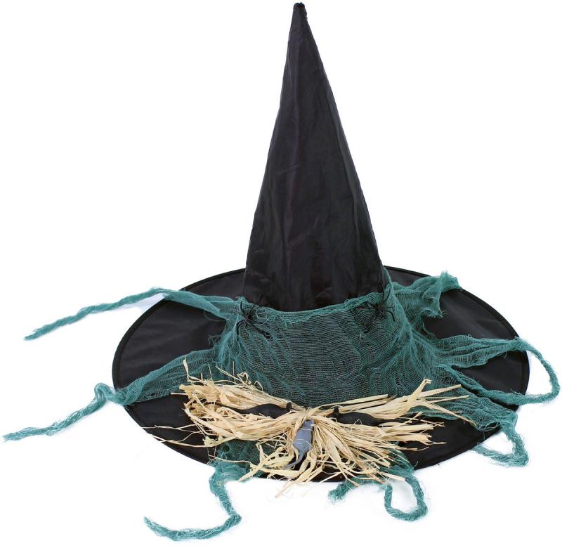 KARNEVAL Klobouk čarodějnický s pavouky (karnevalový doplněk)